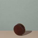 Hudson Made co beard and shave soap cedar clove out of the box brown see through round bar soap with embossed logo