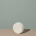Hudson Made co beard and shave original white soap juniper myrrh out of the box white round bar soap with embossed logo