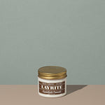 Layrite 4.25oz Superhold Pomade - High Hold & Medium Shine hair pomade in a rounded white plastic container with gold twist cap and brown label
