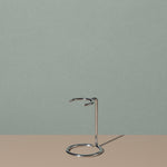 Pure badger shaving Badger brush stand in chrome stainless steel with round base and rounded head